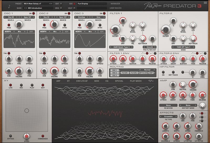 Rob Papen Predator-3 のGUI