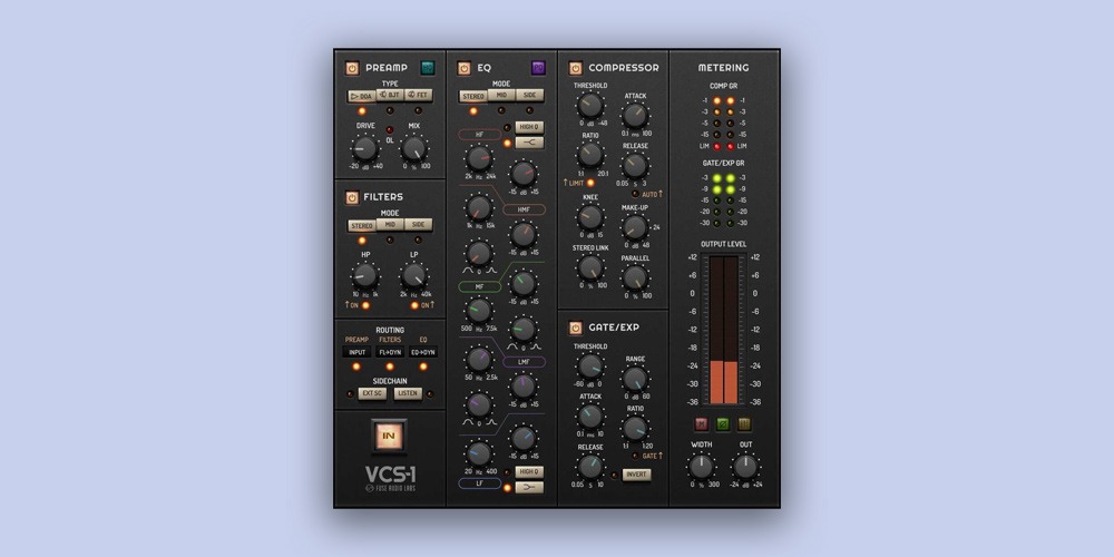 Fuse Audio Labs VCS-1 チャンネルストリップのGUI