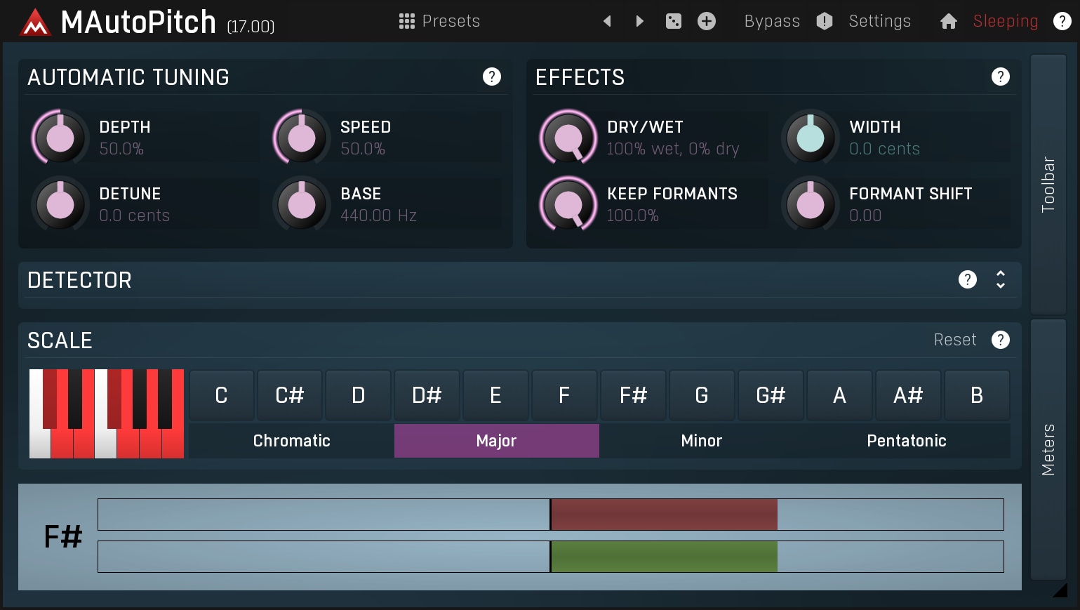 MeldaProduction MAutoPitch のGUI