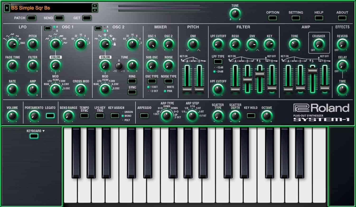 Digital Polysynth Collection のGUI画面