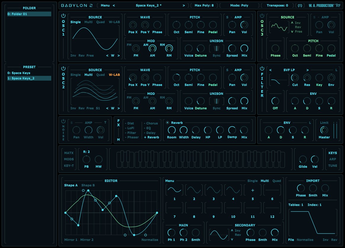 W.A. Production Babylon 2 のGUI画面