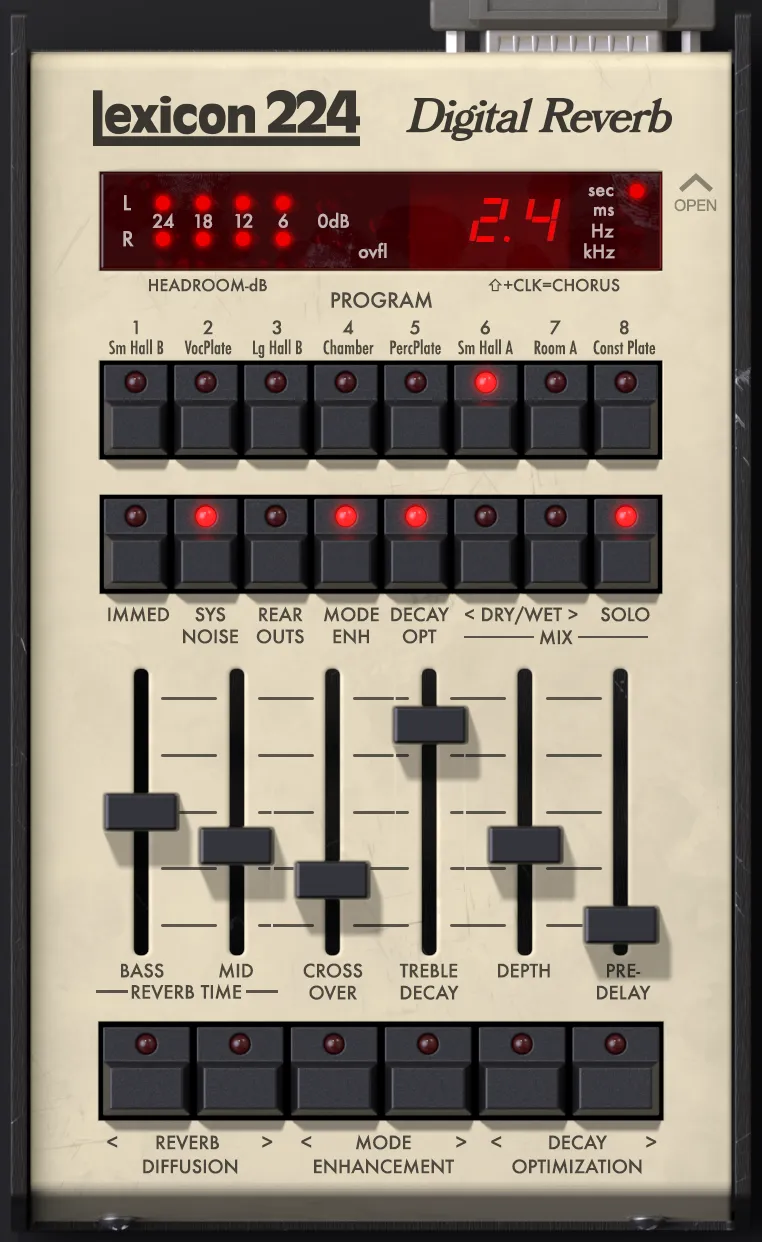 UAD Lexicon 224 Digital Reverb の画面
