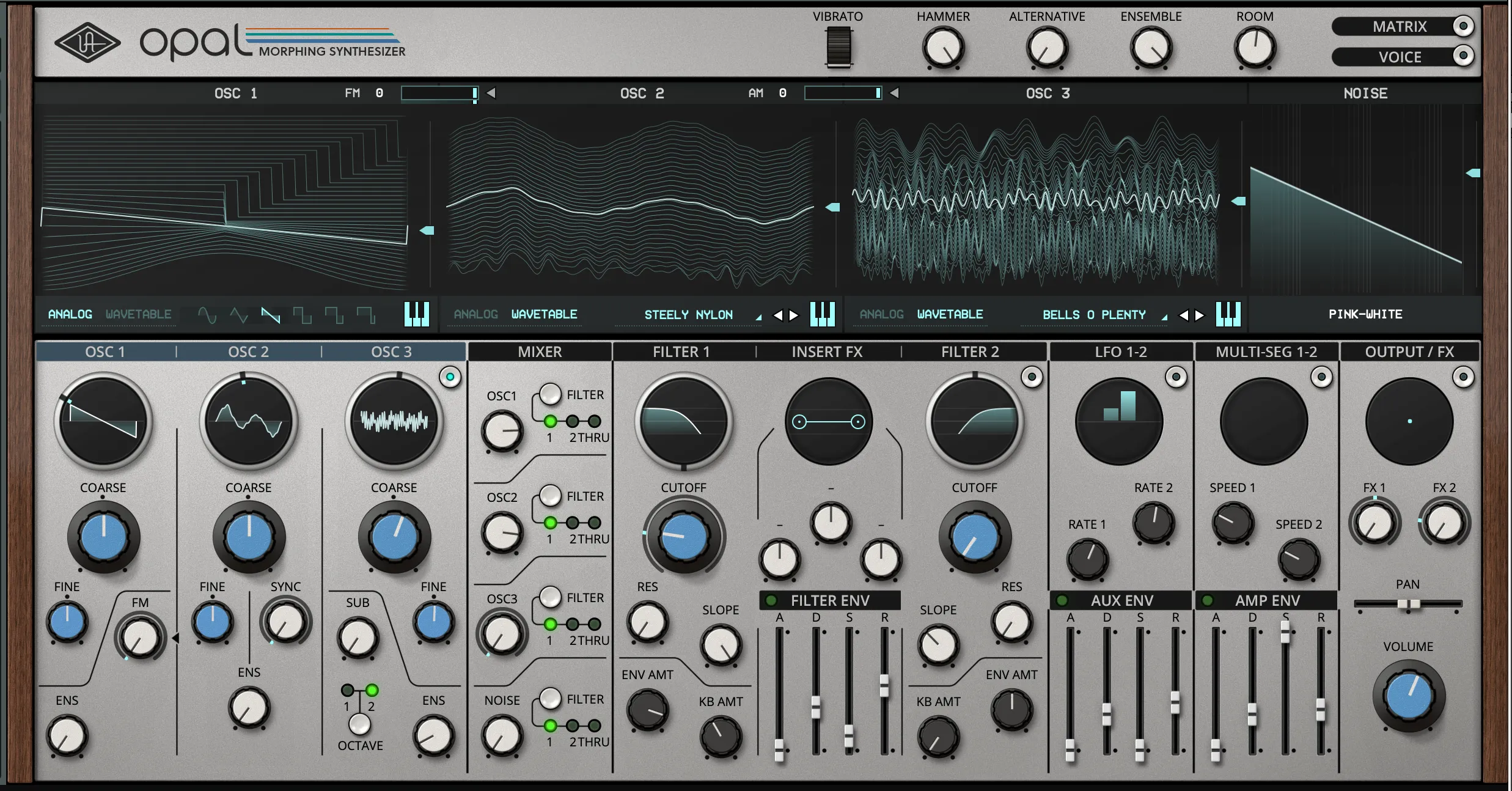 UAD Opal Morphing Synthesizer の画面