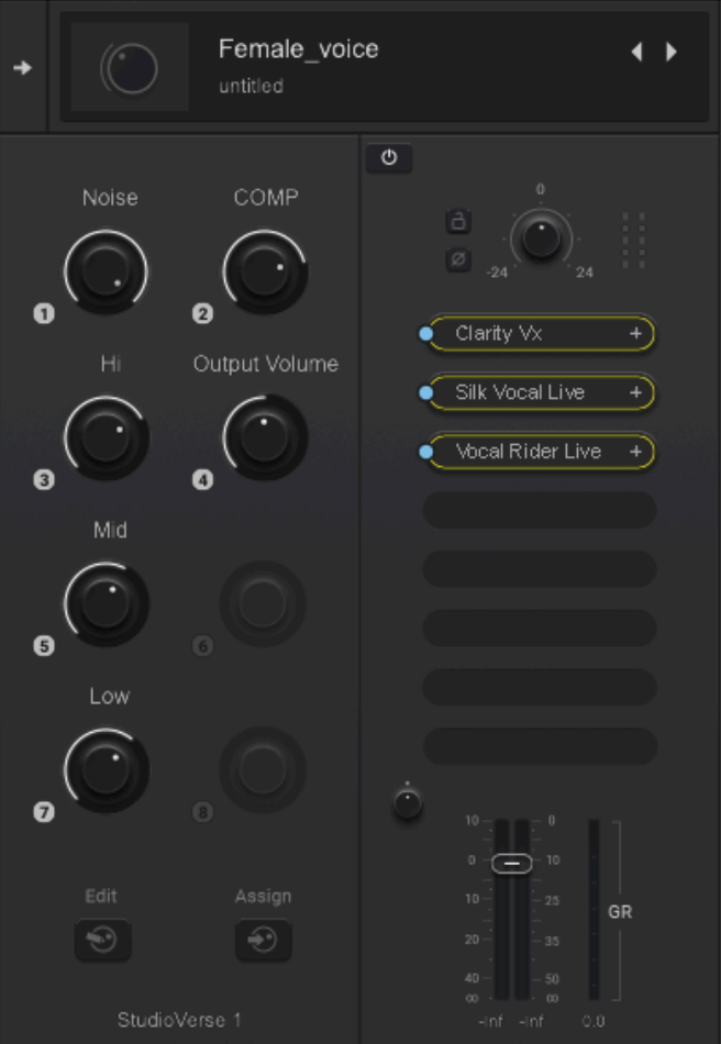 Waves StudioVerse Audio for OBS の画面