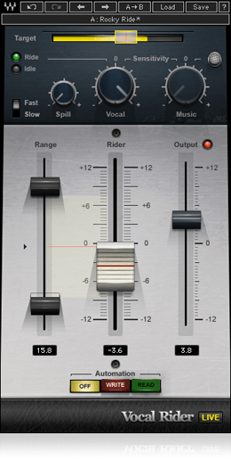 Waves Vocal Rider の画面