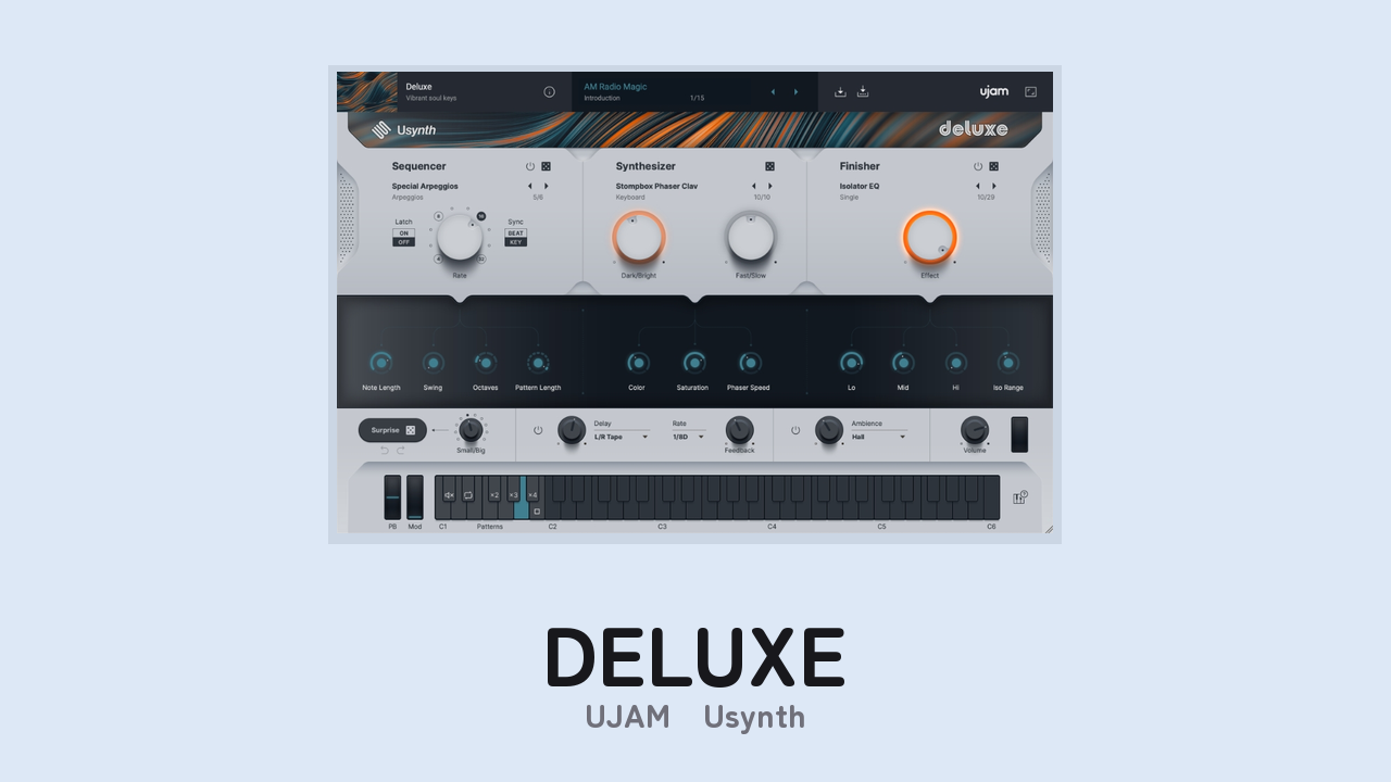 UJAM Usynth DELUXE のGUI