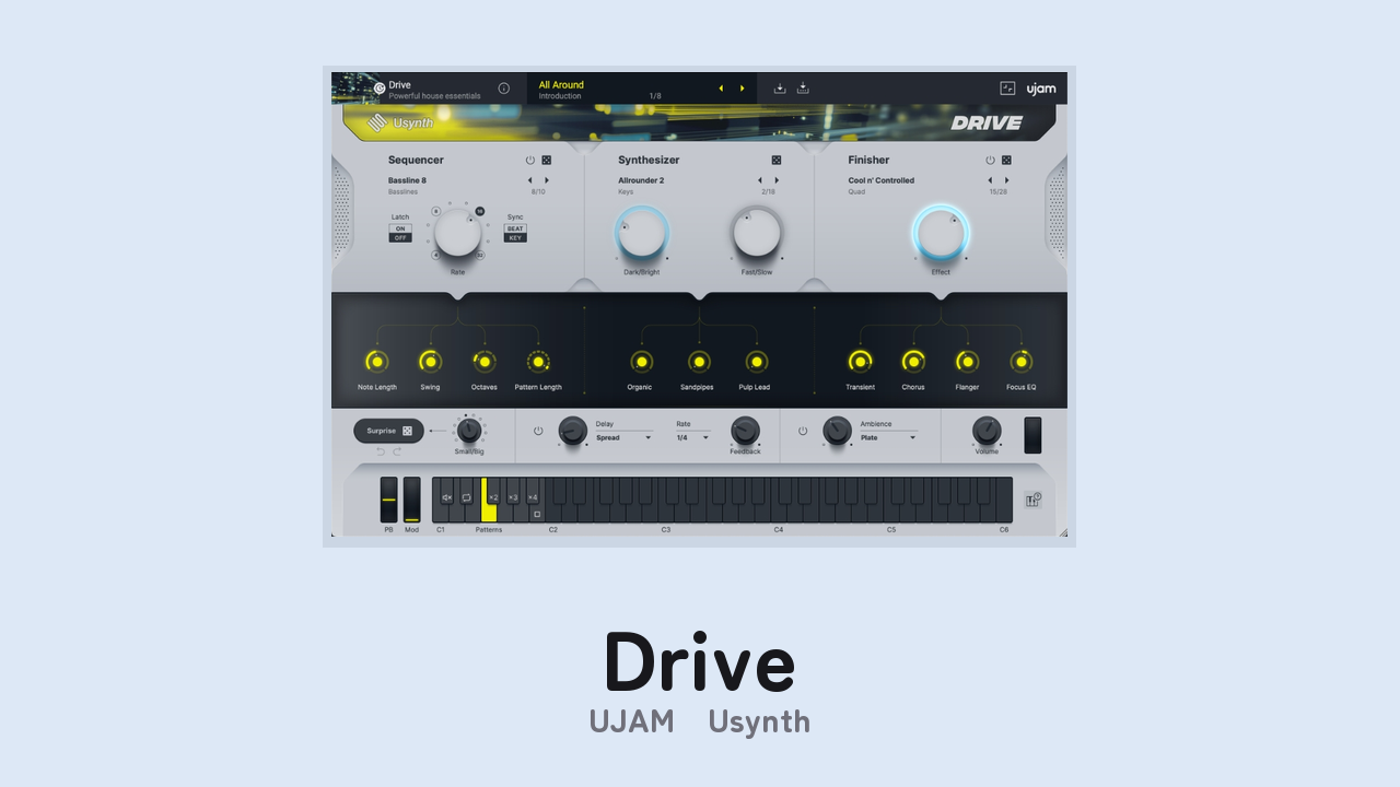 UJAM Usynth Drive のGUI