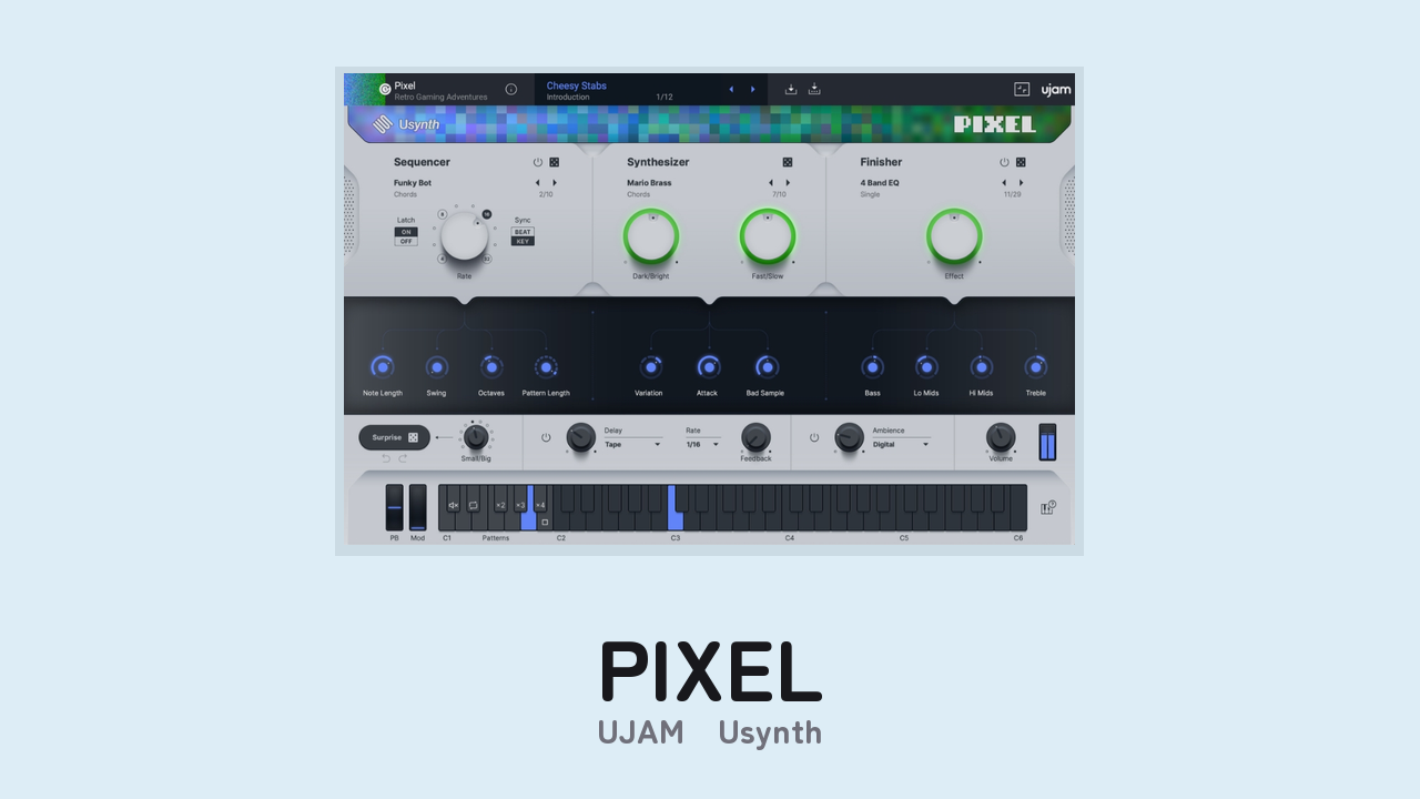 UJAM Usynth PIXEL のGUI