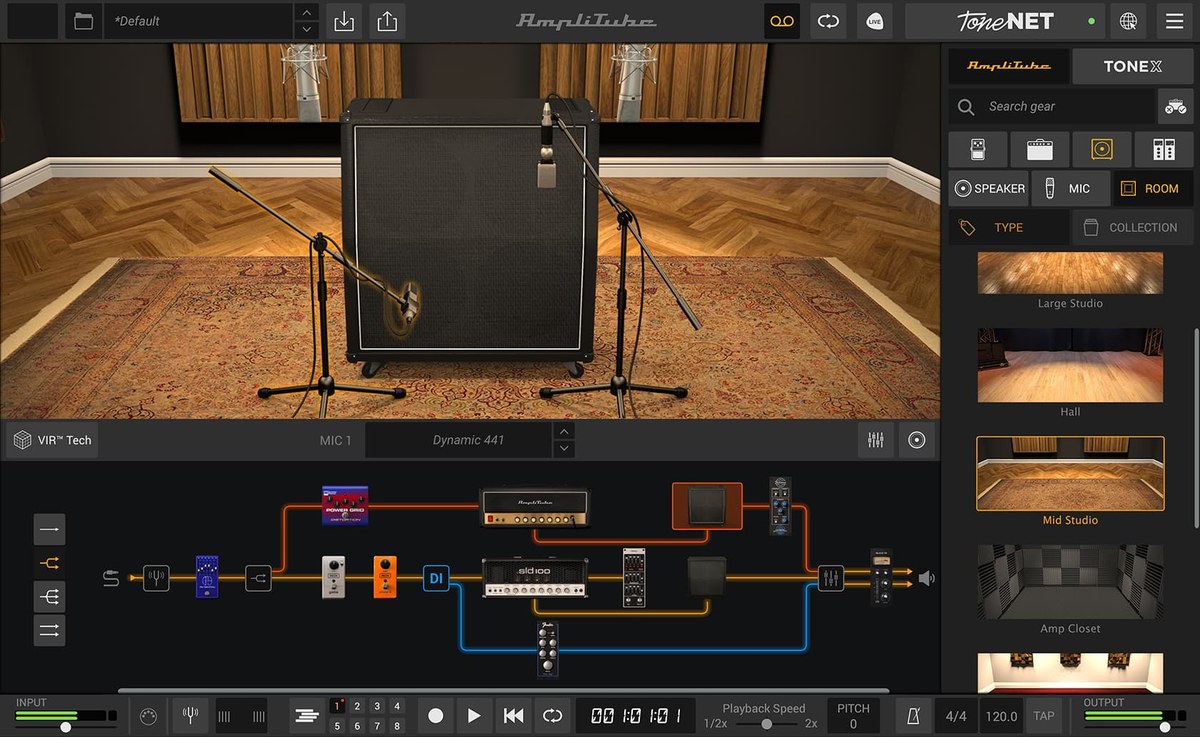AmpliTube 5 VIRキャビネット／ルーム設定
