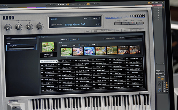 KORG Collection TRITON のサウンドブラウザ画面