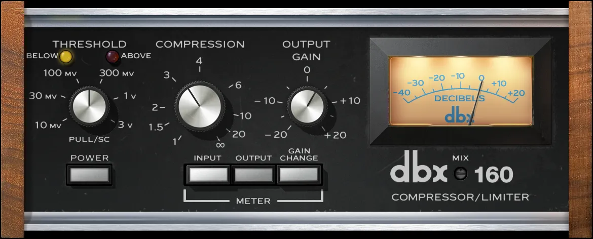 Universal Audio dbx 160 Compressor/Limiter GUI
