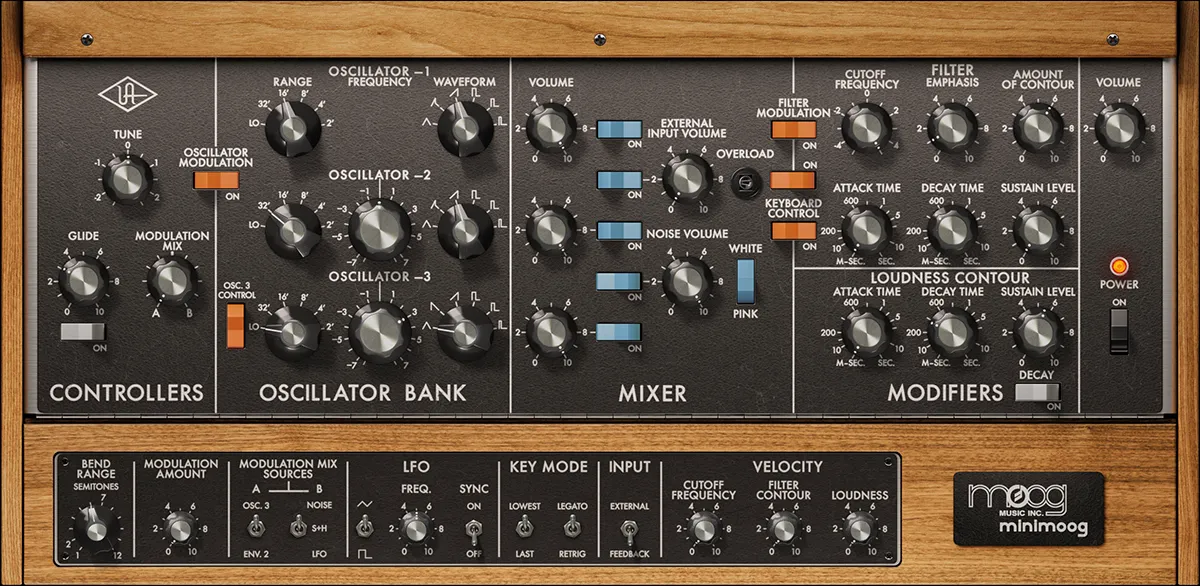 Universal Audio Moog Minimoog GUI