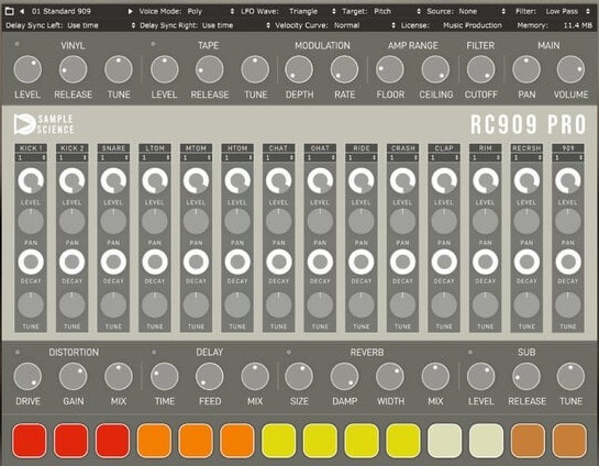 SampleScience RC909 Pro のGUI