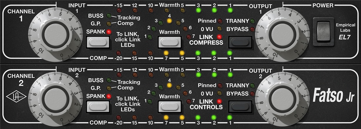 Universal Audio Empirical Labs FATSO Tape Simulator（FATSO Jr）のGUI