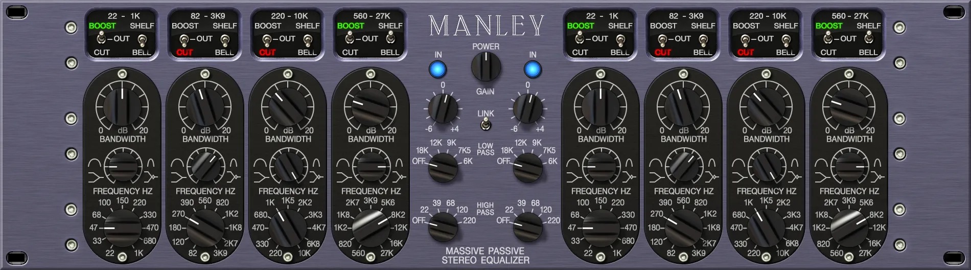 Universal Audio Manley Massive Passive EQ のGUI