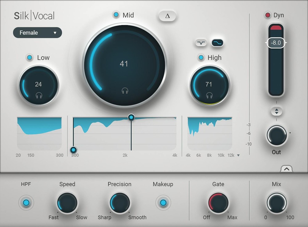 Waves Silk Vocal のGUI